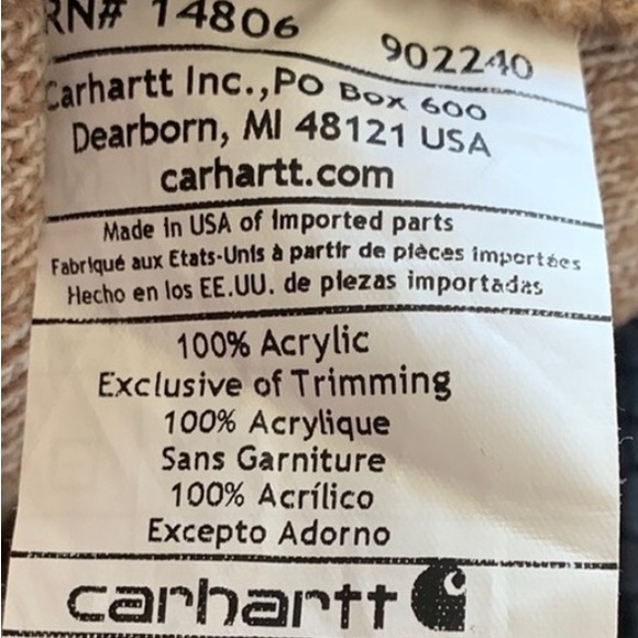 Carhartt Unisex Flaxseed Oat Milk Marl Acrylic Knit Beanie Hat - Picture 5 of 5